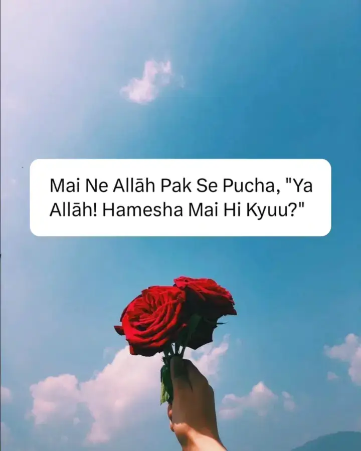 allah jin se mohabat kerta hai unhe azmata hai, take allah hamara sabr dekh sake ke mera banda mere liye kitna sabr ker sakta hai. Allah to hamara Khair khuwa hai hamara dost hai. ,wo allah hai , Rehman,rahem 💟🥹 best planner ( beshak muskil ke sath asani hai ) 💌