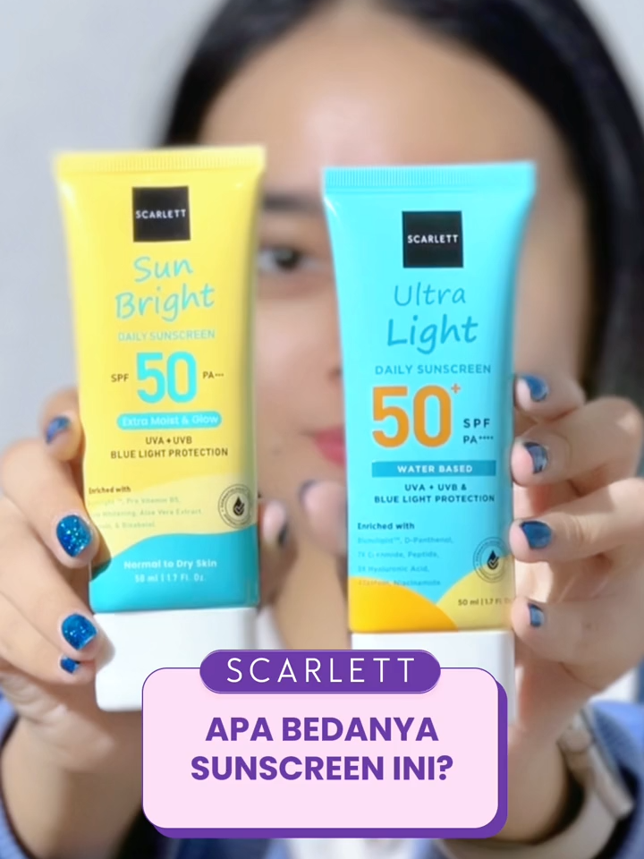 Kira-kira Sahabat Scarlett lebih cocok yang mana nih?  Sun Bright Daily Sunscreen atau Ultra Light Daily Sunscreen?? Coba Comment dibawah yaa😉   #WIBGAJIAN #BELILOKAL #PROMOGUNCANG99
