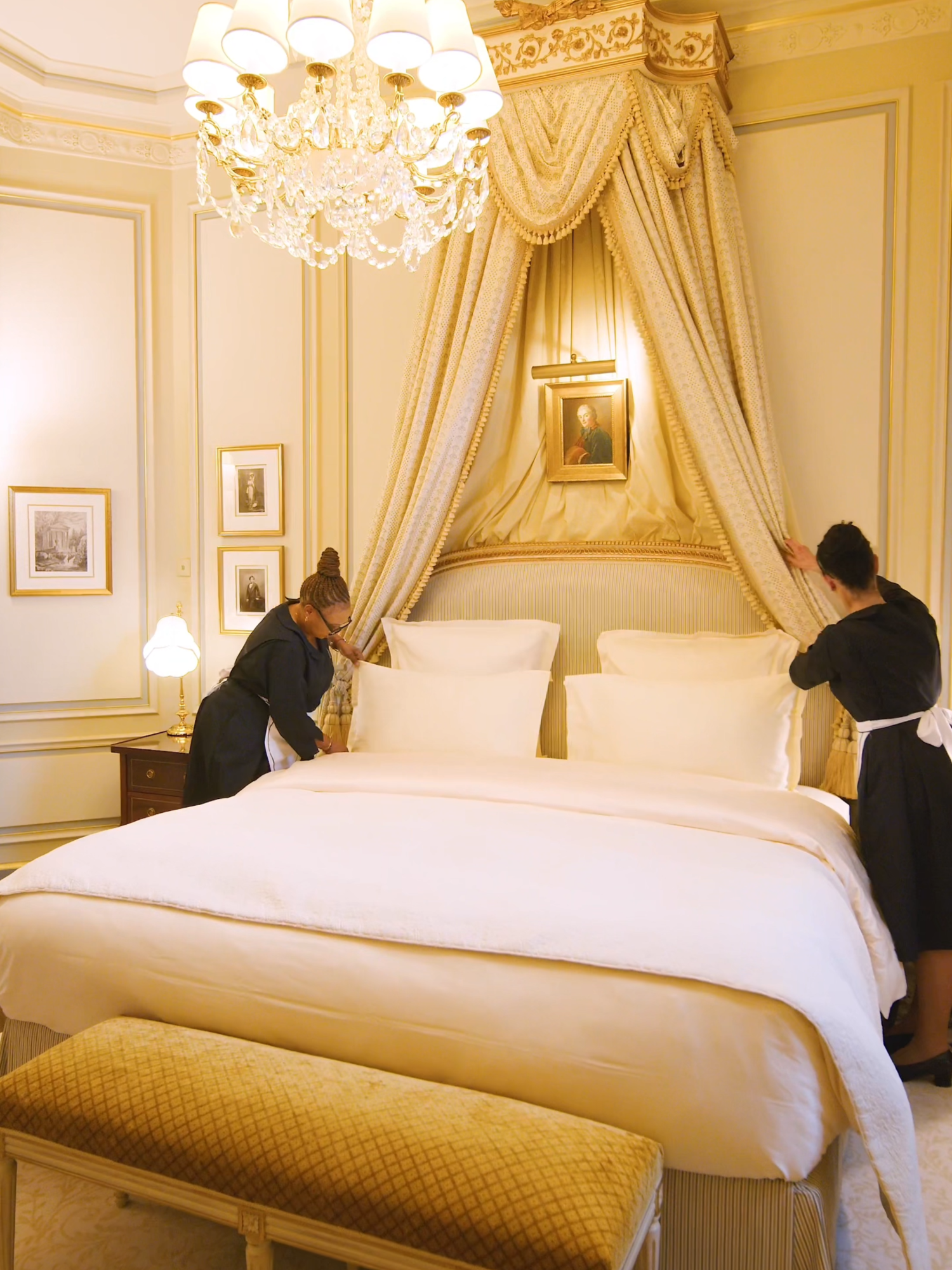 Spotted: a talented housekeeping team readying your suite for an unforgettable stay in Paris. 💫 #ritzparis #luxuryhotel #parisjetaime #visitparis