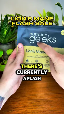 Don't miss this Lion's Mane Flash Sale from @nutritiongeeksofficial #nutritiongeeks #lionsmanemushroom #lionsmanesupplements #flashsaletiktok #tiktokmademebuyit