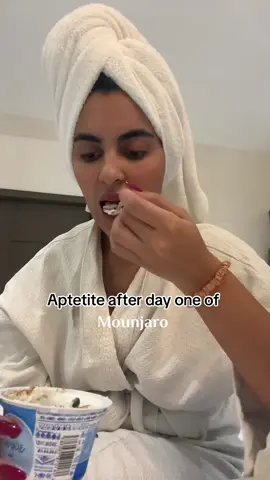 Food noise is GONE 🤪🫤 this yogurt was so hard to finish ….. #day1 #mounjaro 