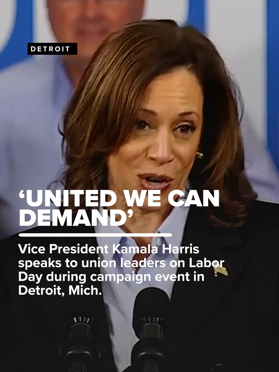 Vice President Kamala Harris speaks to union leaders on Labor Day during campaign event in Detroit, Mich. link in bio #kamalaharris #laborday #detroit #union #2024election