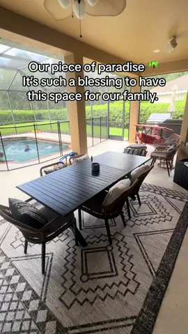 To some it may not be a lot but to us ita a Florida dream home come true. #sahm #boymom #momof3 #homethings #poolside #florida 