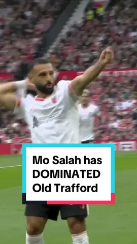 SEVEN goals in his last FIVE Premier League games at Old Trafford. Safe to say Mohamed Salah loves away days against Man United. 😅 #PremierLeague #Soccer #football #liverpool #mosalah 