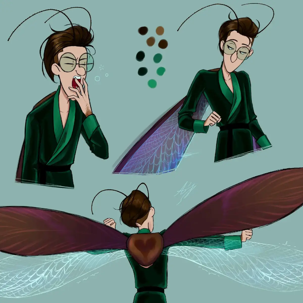 I have a headcanon that if Maxime escapes from prison, he will not completely turn into a cockroach (cause it wasn't very useful) so he will only keep wings, arms and legs (partially) and antennae :) And I have a little theory about the fact that his glasses are not just an accessory, but something that helps him see colors. Because cockroaches see everything in black and white 🫠 #despicableme #despicableme4 #maximelemal #art #sketch #foryou #fyppage #foryourepage #fyp #fypp 