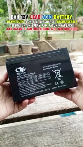 8Ah 12V Lead Acid Battery. Bateri pam racun knapsack. •Pos dari Malaysia 🇲🇾 (Kinta). #8ahbattery #leadacidbattery #bateripam #bateripamracun #rechargeablebattery #baterisparepam #8ah12vbattery #heavydutybattery 