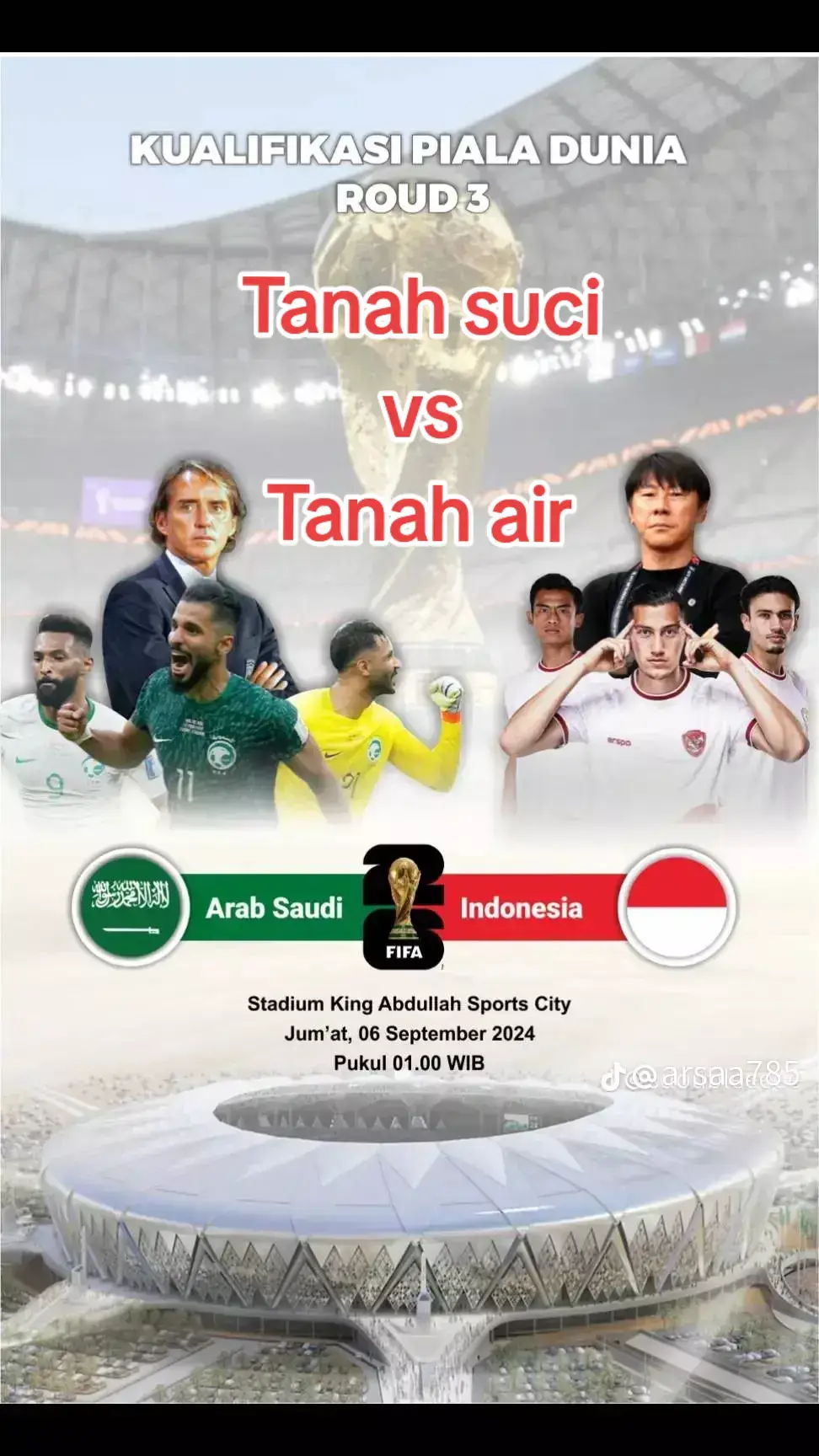 kualifikasi piala dunia Indonesia vs Arab Saudi #viralvideo 