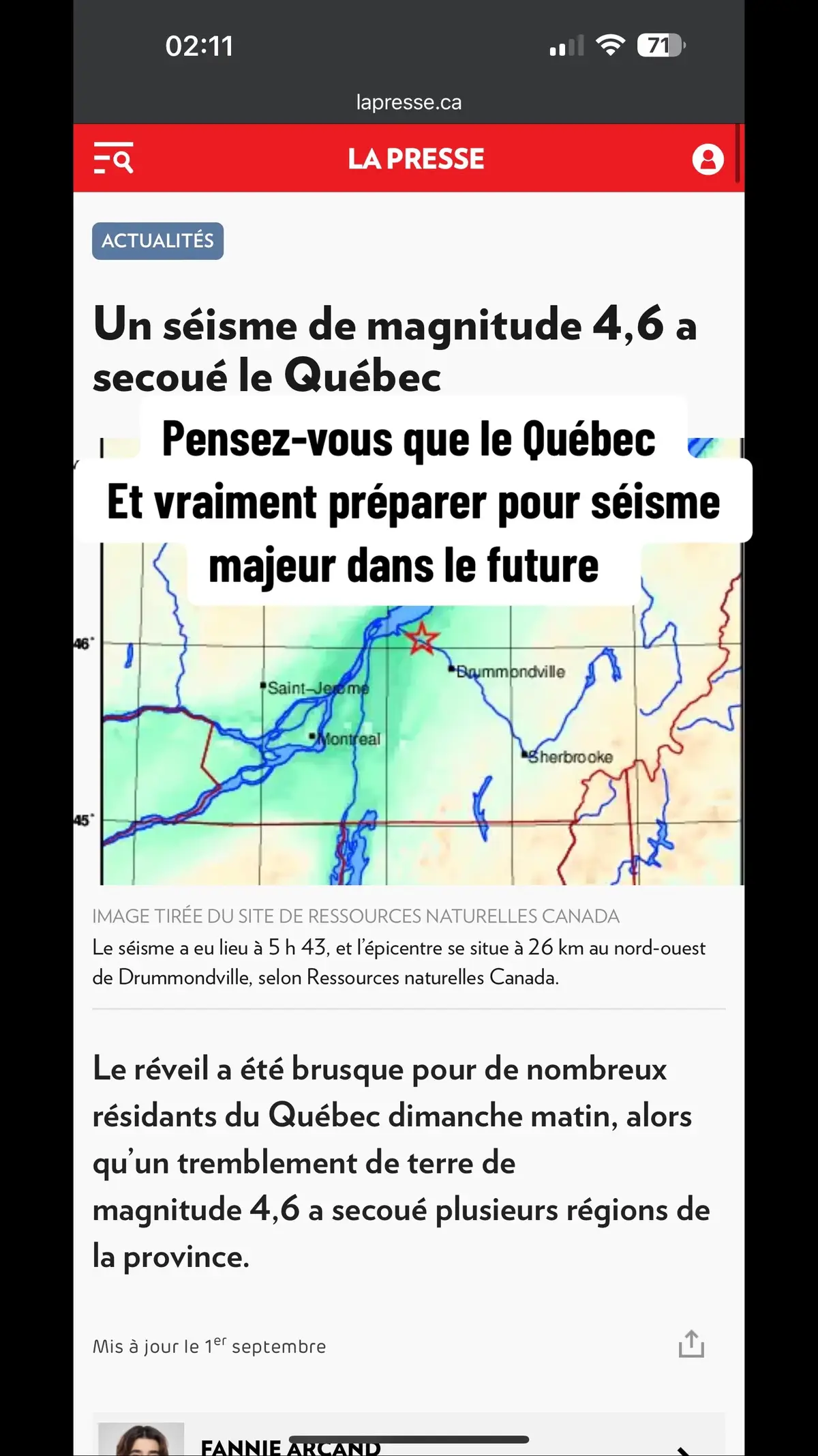 Le quebec connais plusieurs séisme des dernier temps #quebec #quebecois #quebecoise #canada #cabada🇨🇦 #canada_life🇨🇦 #canadatiktok #quebeccity #laval #montreal #canadalife #quebectiktok 