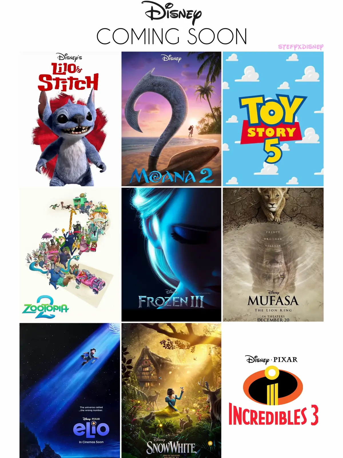 #stefyxdisney #cinema #disney #pixar #disneypixar #frozen #frozen3 #zootopia2 #snowwhite #liloandstitch #elio #theincredibles3 #theincredibles #zootropolis2 #oceania2 #oceania #moana #moana2 #toystory #toystory5 #mufasa #mufasathelionking #thelionking #ilreleone #foryou #perte #viral 