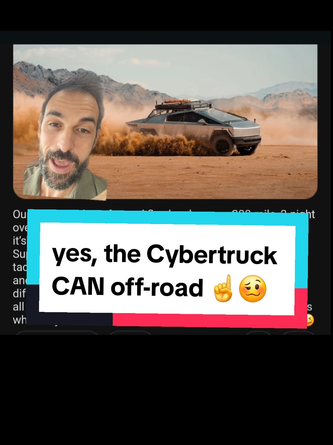 yes the Cybertruck can off road, and to prove it, here are some pictures of it doing donuts on flat dirt #cybertruck #tesla #trucks #offroad4x4 