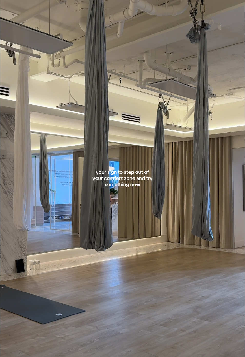 first time trying aerial yoga 🤍