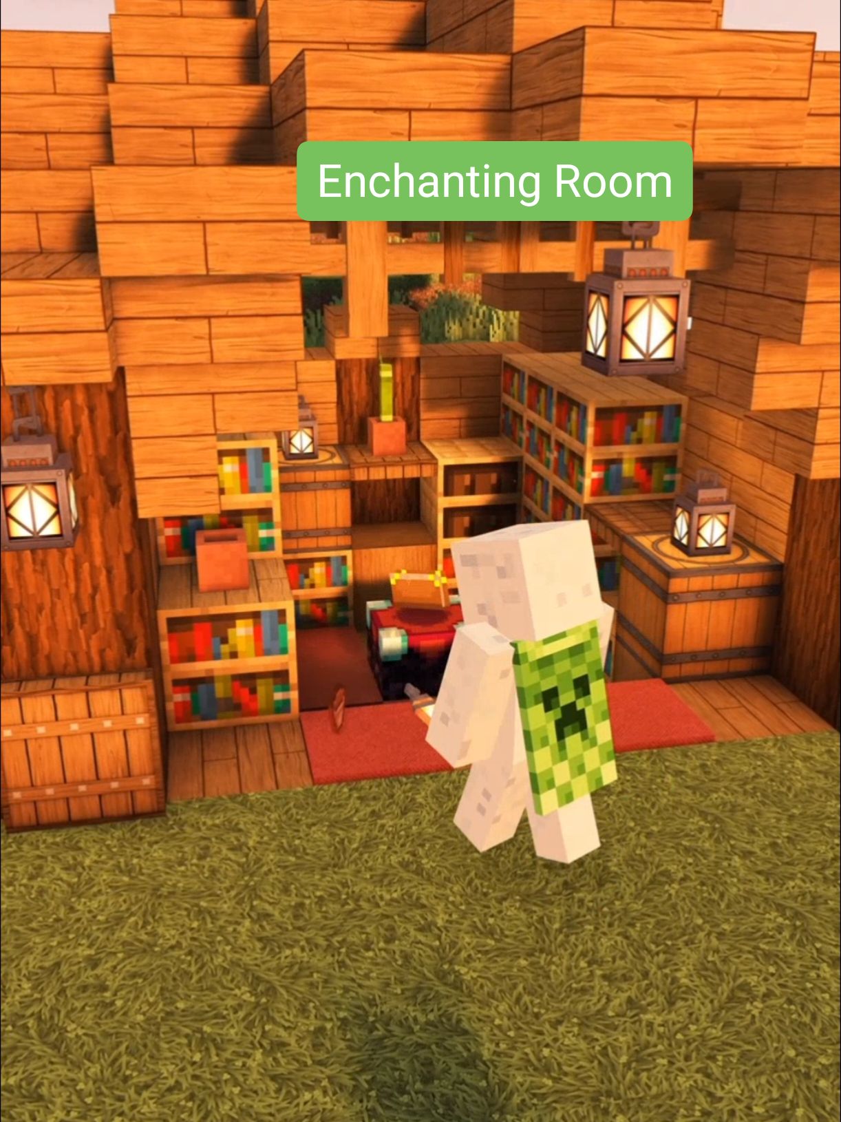 How to build a Cozy Enchanting Room in Minecraft 🤩🏡  // #minecrafttutorial #Minecraft #tutorial #mcpe #minecraftbuilding #minecraftmemeshacks #minecraftbuildingideas 