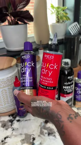 I FOUND A BANGERRRR for my girlies looking to do a quickweave, but have sensitive scalps and are sensitive to chemicals 🙃🥲 The liquid protector is like having a rosemary moisture mask on your hair under your quickweave and the wash out makes my hair feel AMAZING!! @redbykiss @IVY Beauty  #laurasia #laurasiaandrea #pcos #laurasia_yt #laurasiaandreapcos #fyp #explore #blackgirl #5k #viral #quickweave #quickweaveproducts #redbykiss #bondingglue #liquidprotector 