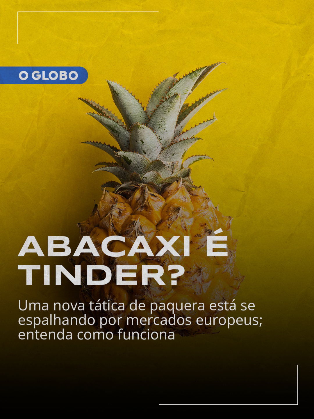 ‘ABACAXINDER’? | Novo método de paquera usa abacaxis em supermercados Já pensou em conhecer o amor da sua vida num supermercado? E pior: só colocando um item no seu carrinho - mais especificamente, um abacaxi. A proposta pode parecer inusitada, mas está se tornando cada vez mais popular em uma rede de supermercados. Aperta o play e vem entender! #supermercado #tinder #abacaxinder #supermarket #espanha #jornaloglobo #tiktoknews #tiktoknotícias‌