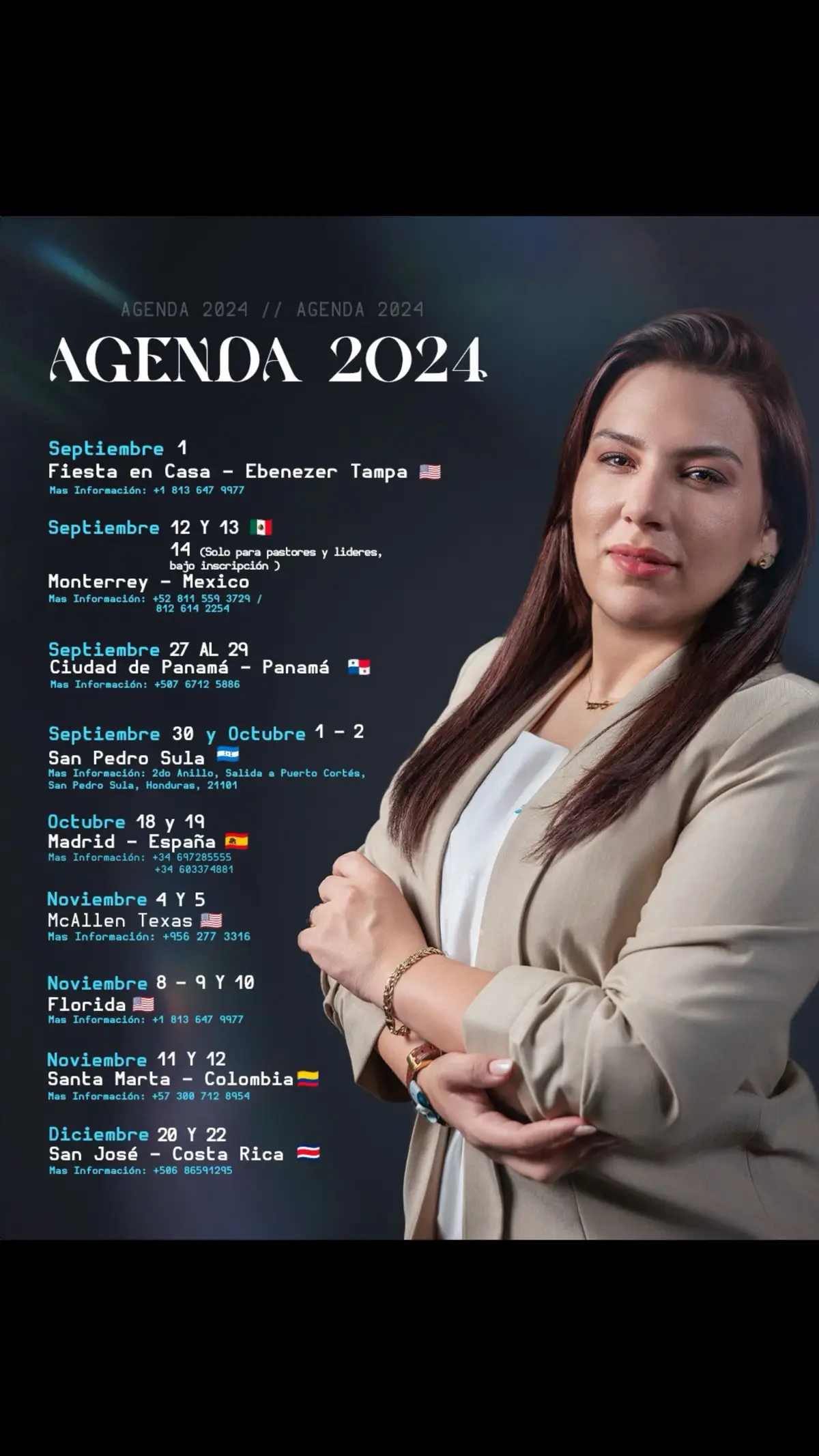 Estamos emocionados de compartir con ustedes las fechas de nuestra agenda del mes de septiembre.  Dios nos está llevando a nuevos lugares y tiempos de gran bendición.  Nos vemos en tu ciudad.