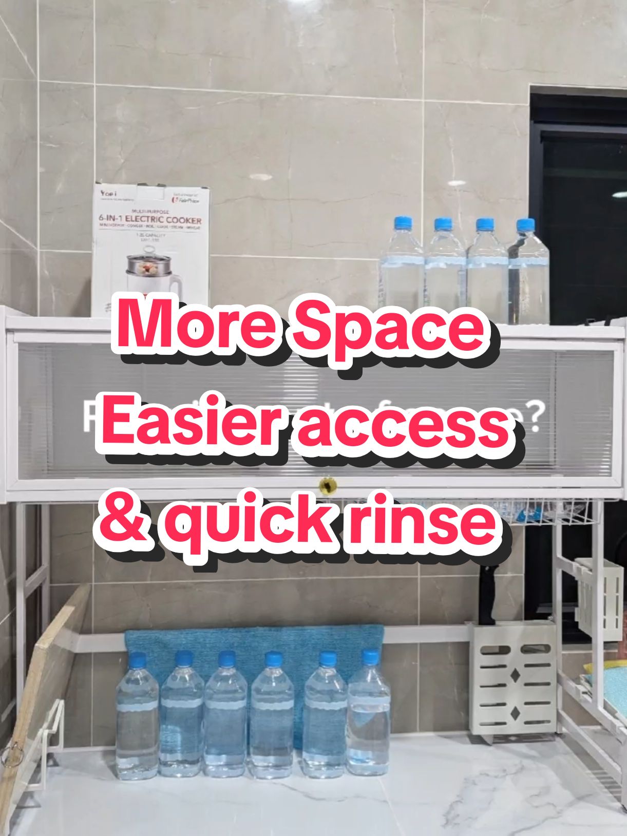 Use the dish rack cabinet for more space, easily drain and organized! #organizer #organizerideas #tiktokshopsg #flashdeals #flashdeal #sgkitchen #sgfyp #payday #sgtreatyourself #createtowin #dishrack #dishcabinet #essence33 #calmingessence #sghomes  #shopwithessence33 