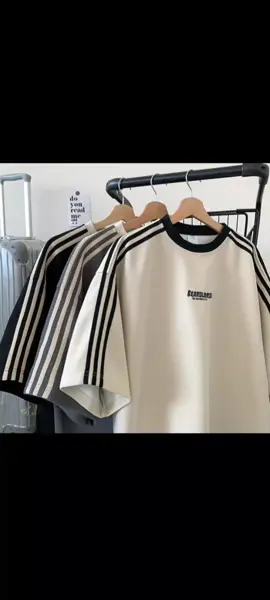Iridescent Korean striped casual style Vintage Waffle retro loose t shirt for unisex aesthetic oversized tshirt for men soft fabric breathable couple shirts Cotton Menswear Human Black Crewneck Round Neck Short Sleeve Streetwear Top Tropical #tiktokaffiliatemarketing #trending #fypシ゚ #buynow 