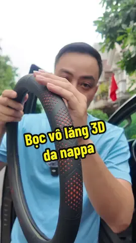 Bọc vô lăng da Nappa thiết kế 3D sang xịn mịn #anhthereview #kocnet #phukienoto #bocvolang3d 