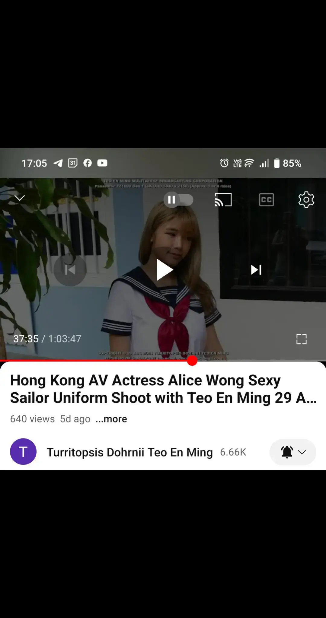 Hong Kong AV actress Alice Wong Sexy Sailor Uniform Shoot with Teo En Ming 