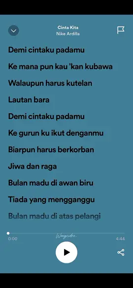 #liriklagu #nikeardilla #cintakita #lagulawas #like #berandafyp 