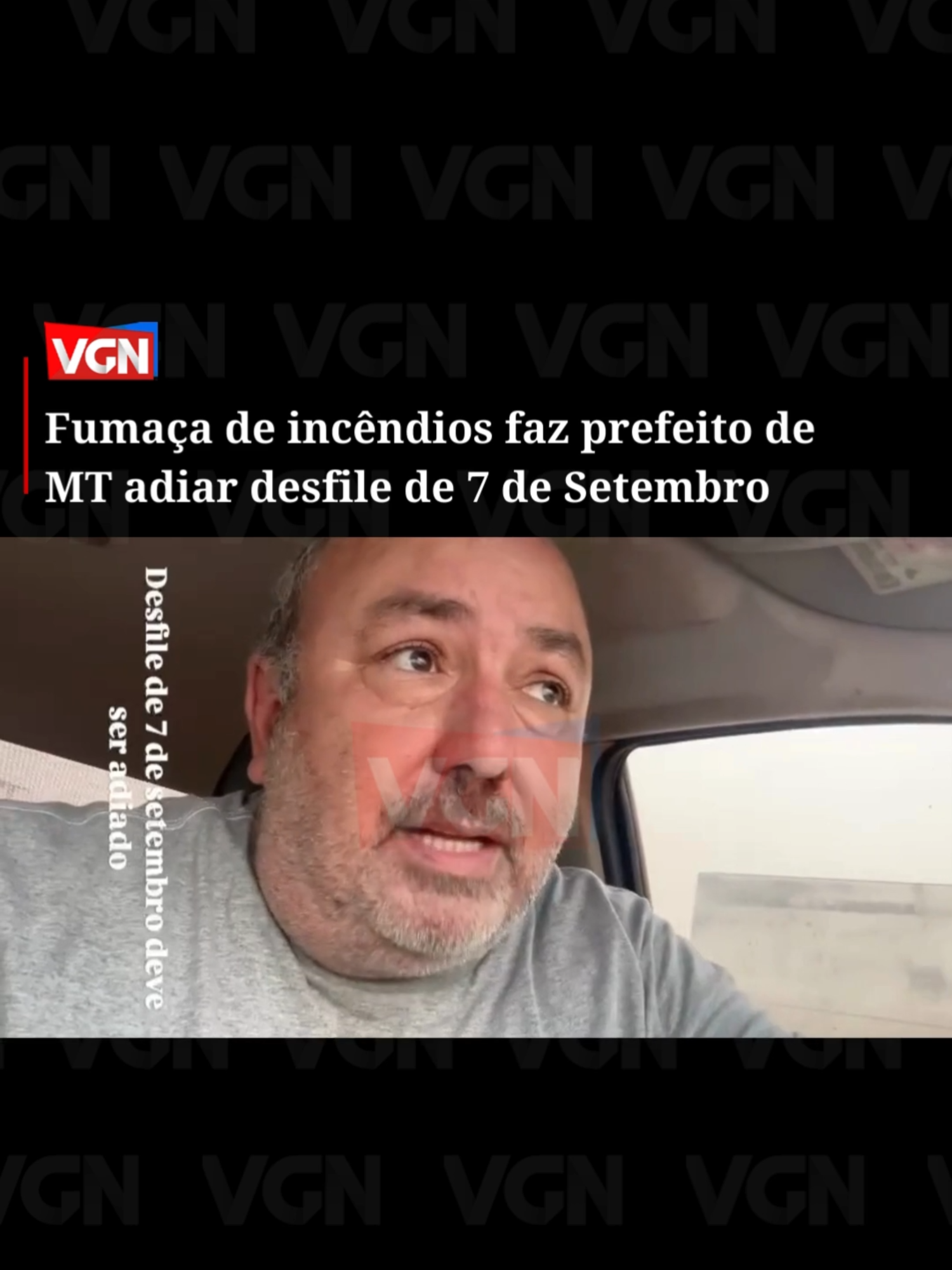 A fumaça que está cobrindo o município de Pontes e Lacerda, a 444 km de Cuiabá, fez com que o prefeito do município, Alcino Barcelos (Republicanos), adiasse a programação do desfile cívico do dia 7 de Setembro. Em vídeo gravado em suas redes sociais, o prefeito afirma que, logo que chover, o desfile será retomado. A cidade de Pontes e Lacerda está coberta de fumaça. #vgnoticias #incendio #desfile #matogrosso