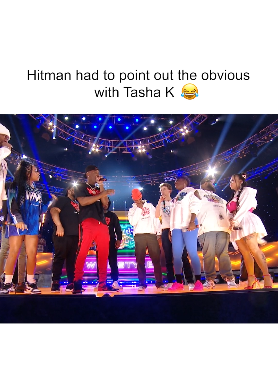 He definitely did NOT hold back 🤣 #WildNOut #wildstyle #TashaK #hitmanholla #roast #roasted #joke #jokes #freestyle #freestylerap