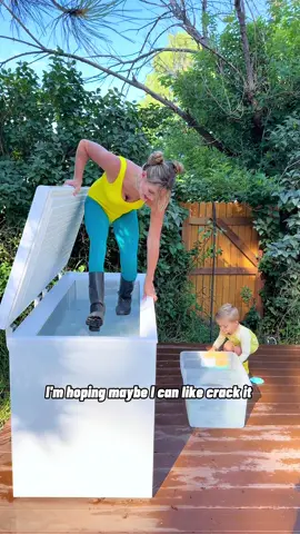 What makes an ice bath better? ICE CREAM!! 🍦😆 #fun #icebath #icequeen #coldplunge #fyp #momlife #icecream #kids #matching #funny #cute #daily #dayinmylife #frozen #Outdoors #activity #icecreamsandwich