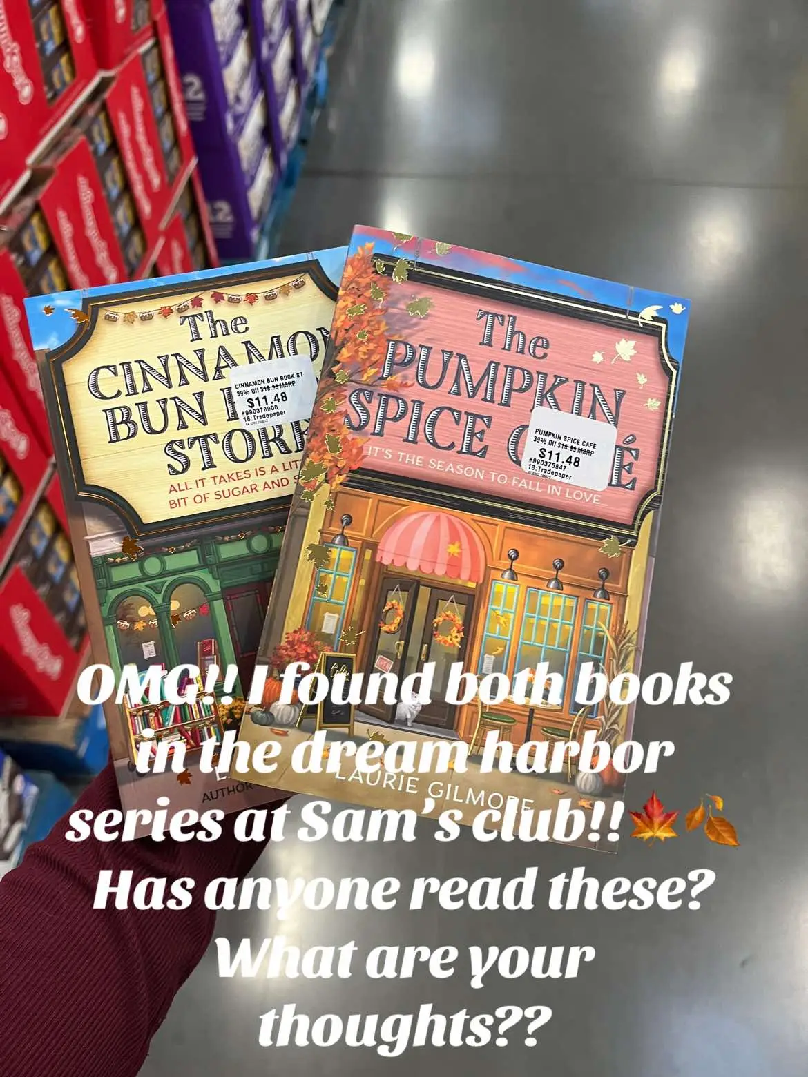 Found these at Sam’s club. Can’t wait to read! #fallreads #fall2024 #lauriegilmore #romancebooks #BookTok #thepumpkinspicecafe #thecinnamonbunbookstore #romcom 