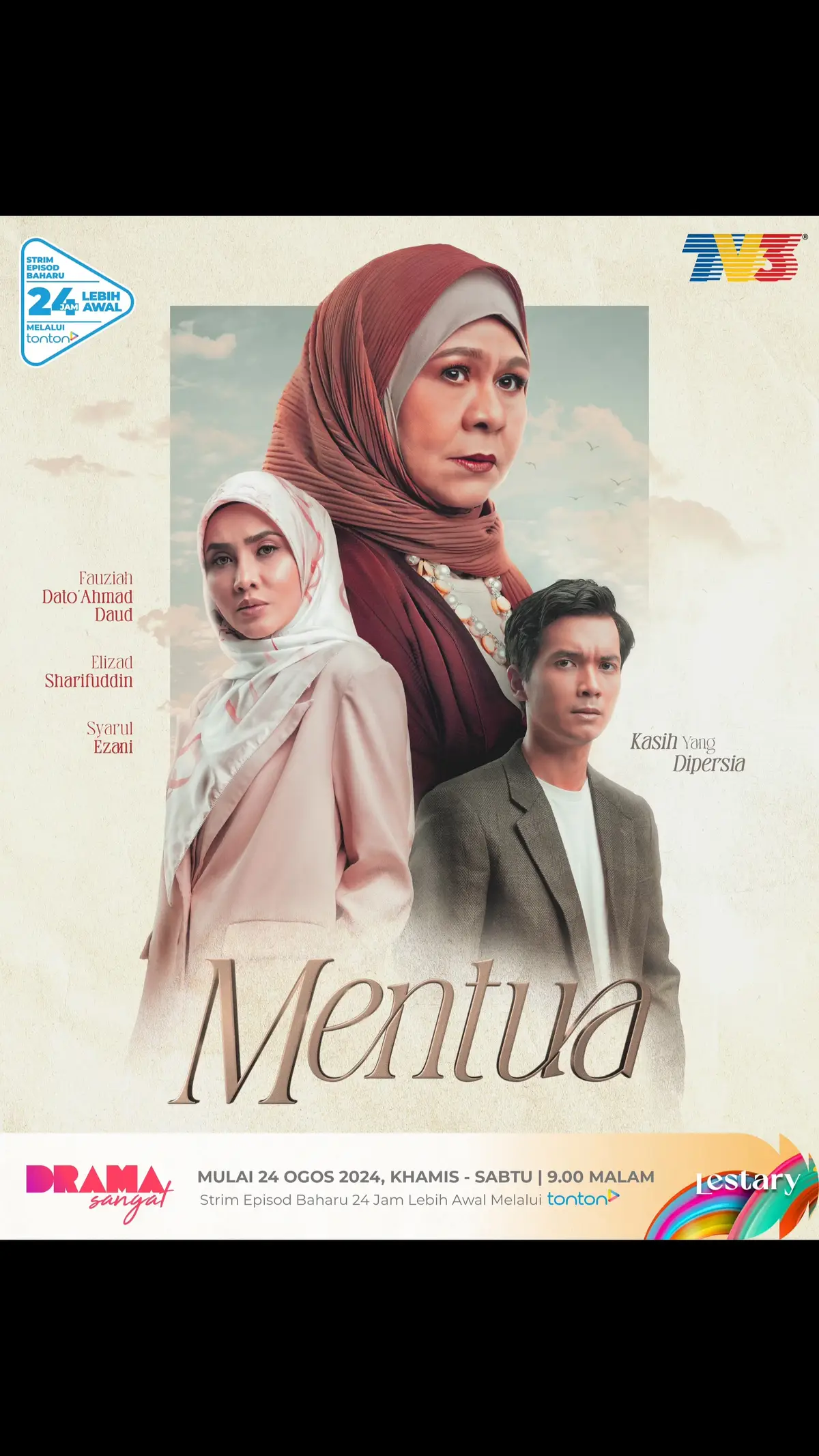 Zahirnya beliau adalah isteri dan ibu yang sempurna. Kehadiran menantu baharunya tersembunyi topeng kepuraan... ▶️ #Mentua -> Khamis-Sabtu -> 9malam di TV3! Lakonan : @kak_ogy @elizadsharifuddin @syarulezani @radenzaharatul @jalaludinhassan @hannaqeela @dayangareeda @apich.lo Dan ramai lagi! Arahan Zamri Zakaria Terbitan @orangetreeproduction Drama ini dibawakan oleh #FrisoGoldMY @frisogoldmy #DramaSangat #TV3Malaysia #lestary  