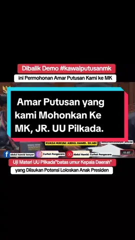 kami kuasa hukum Pemohon dan Pemohon dalam membacakan amar putusan Mahkamah Konstitusi No.70/PUU-XXI/2024 tentang batas usia Calon Kepala Daerah#kawalputusanmk #mahkamahkonstitusi #dewanperwakilanrakyat #dprri #kpuri #bawasluri #dkpp #kemenkumham #kaesangpangarep #abdulhamidlawyer_official #curhatpengacara #pengacaramahkamahkonstitusi #pengacarapemilu #pengacarajakarta #pengacarasurabaya #pengacarajember 