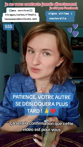 Patience ! Votre autre se débloquera plus tard ! 🙏❤️ #voyance #voyante #tirage #tiragedecarte #celeste #sentimental #cartomancie #medium #voyancelive #tiragesentimental #amesoeur 