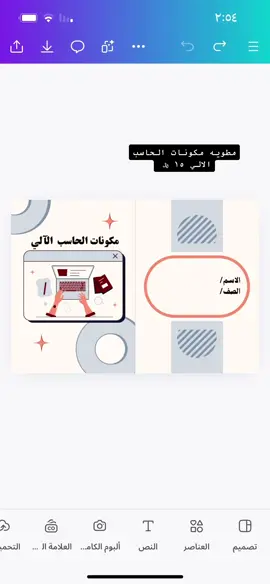 #مكونات الحاسب الالي#مطويه #المهارات الرقميه #مشروع#مهمه ادائيه