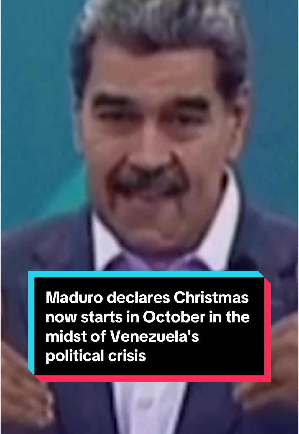 “It’s September, and it already smells like Christmas.” In the midst of a political crisis triggered by a widely contested presidential election, accusations of brutal repression against his political opponents, and a nationwide blackout, Venezuela’s authoritarian leader Nicolás Maduro has announced Christmas in the country will now start in October. “This year, as a way of paying tribute to you all, and in gratitude to you all, I’m going to decree an early Christmas for October 1 ... Christmas arrived for everyone, in peace, joy and security!” Maduro said. These remarks come more than five weeks after the election, which both Maduro’s governing party and the leading opposition group claimed to have won. #venezuela #news 