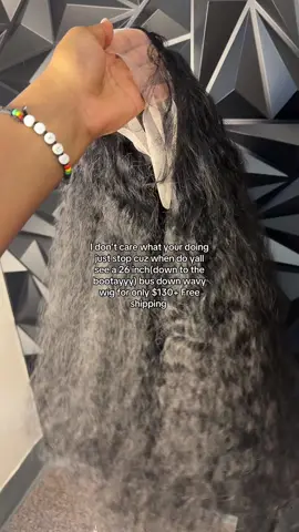 This is the longest wig I own it literally feels like 30inch ngl #wigs #sale #lacefront #gluelesswig #curlyhair #wavyhair #syntheticwig 