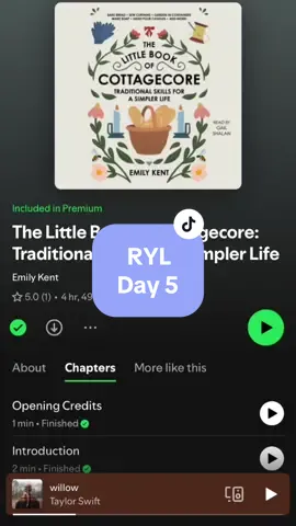 #Splice Day 5: Auditory Experience  #romanticizeyourlife #day5 #cottagecore #aesthetic #audiobook #spotify #thelittlebookofcottagecore 