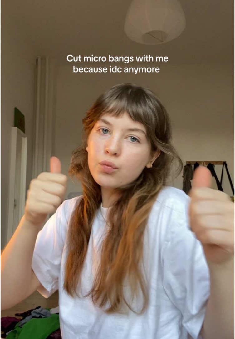 Watch me pull off micro bangs #microbangs #hair #haircut #girls #relatable #fyp 