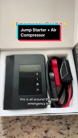 This emergency jump starter + compressor will be a product I keep in my car 24-7⚡️#safetyfirst #jumpstart #aircompressor #emergencykit #emergencylight #portablejumpstarter #jumpercables #powerbank #jumpstarter #mommusthaves #safety #staysafe #emergency #carmusthaves #caressentials #safetytips #carbattery #flattire 