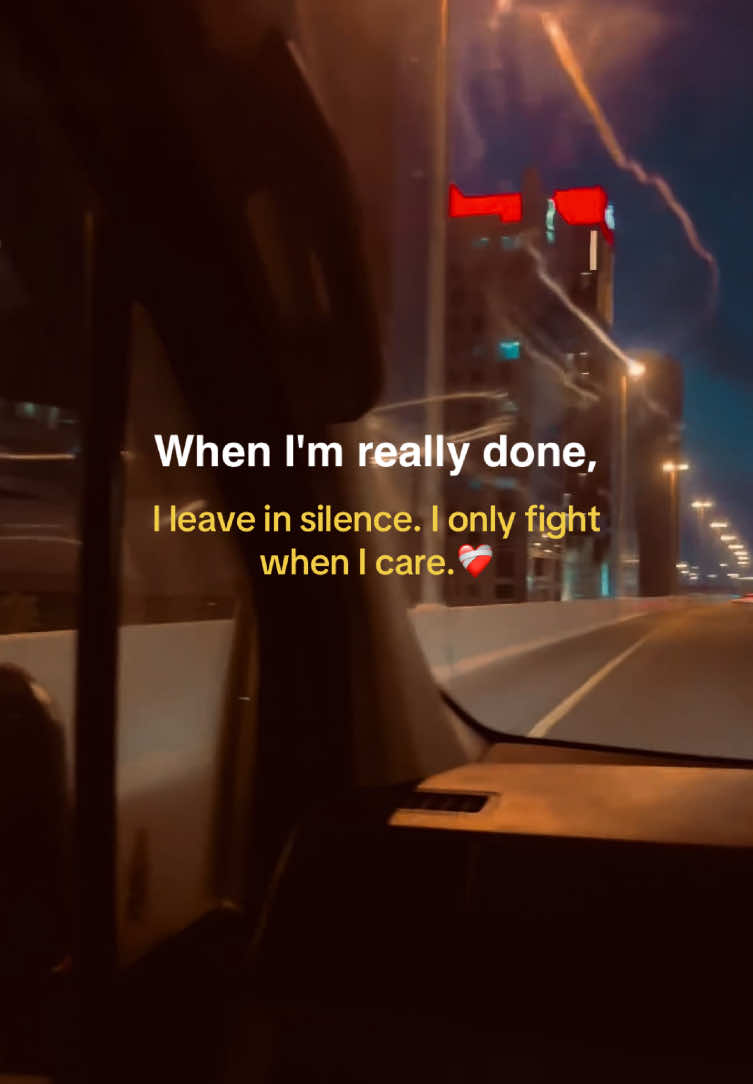 When I'm really done, I leave in silence. I only fight when I care.🖤 . . . . . #emotional #feelings #sad #sadsong #sadstatus #sadstory #sadvibes #lonely #night #Love #foryou #foryoupage #flypシ #viraltiktok 