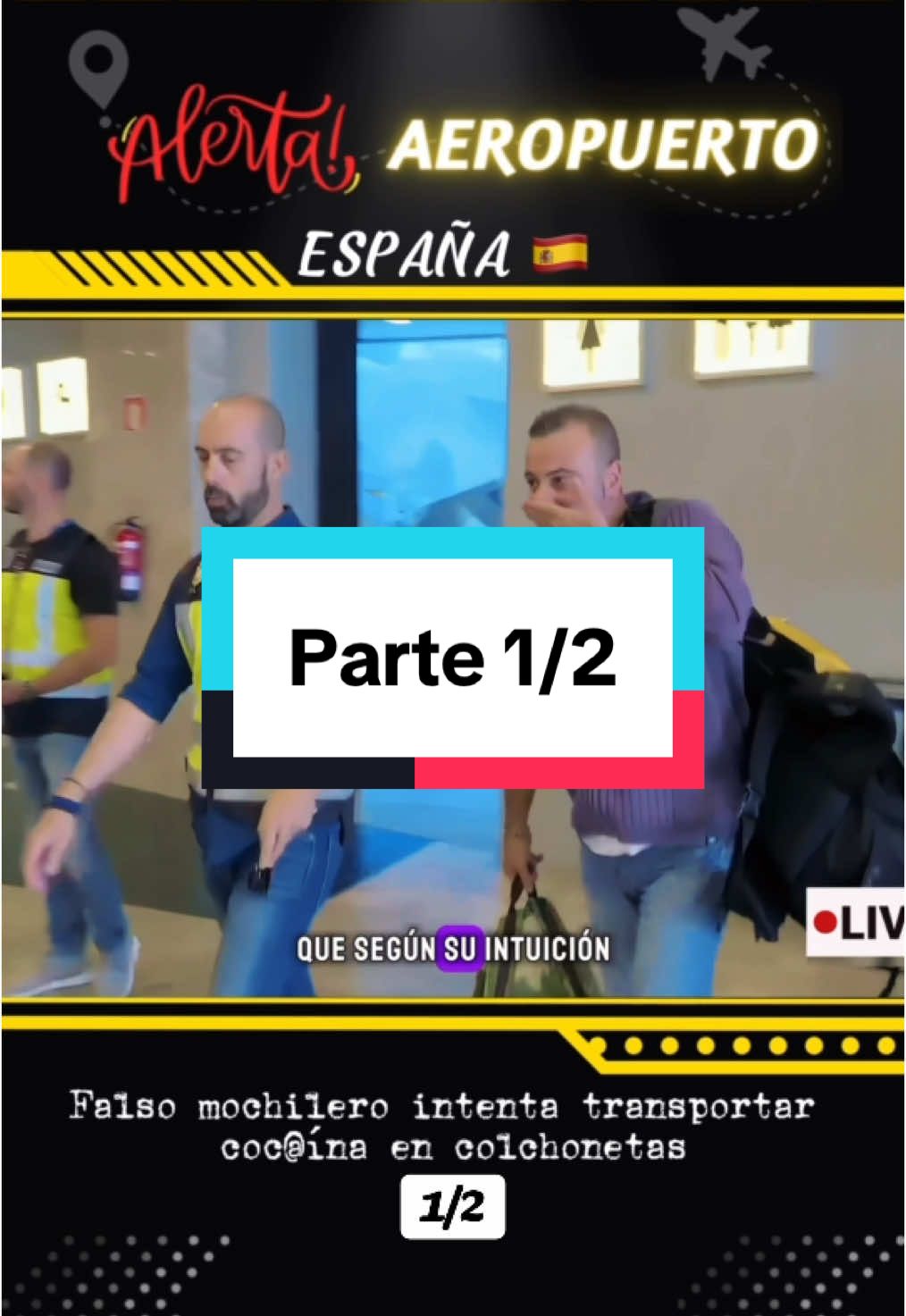 Alerta aeropuerto | España | falso mochilero intenta transportar narcóticos en relleno de colchonetas #videoviral #fupシ #real #alertaaeropuerto #aeropuerto #long parte 1/2