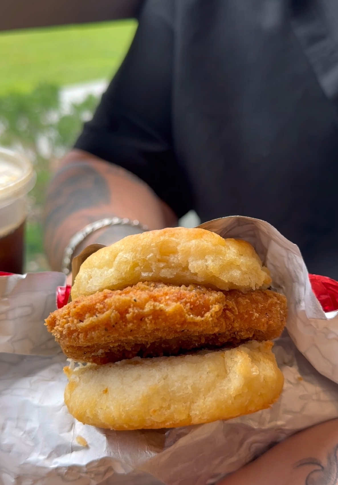 Starting my day with @Wendy’s breakfast! The Honey Buddy Chicken Biscuit is packed with savory all-white meat chicken, sweet maple honey butter between a fluffy buttermilk biscuit. It's absolutely craveable! The best way to fuel up for whatever the day brings. For a limited time, get the Honey Buddy for $1 on the Wendy’s app with the purchase of any breakfast item. #WendysBreakfast #ad 