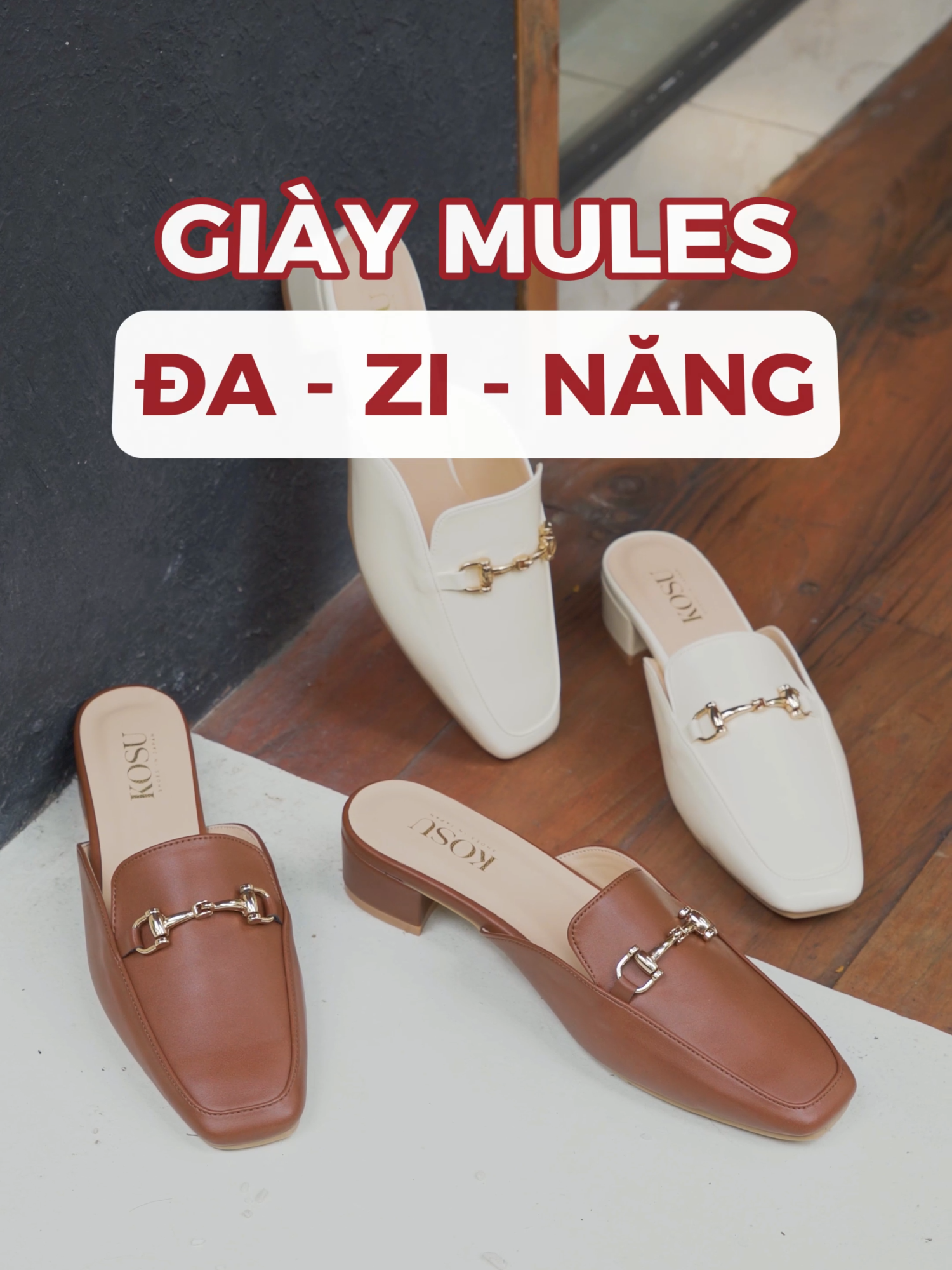 Đôi giày ĐA - ZI -NĂNG gọi tên Kosu Mules 24303 #giay #giaymules#giaymulesnu#mulesshoes #giaynu #chibanhangnhat #Japanshopvn Giày