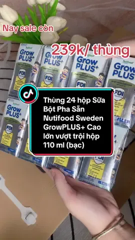 Thùng 24 hộp Sữa Bột Pha Sẵn Nutifood Sweden GrowPLUS+ Cao lớn vượt trội hộp 110 ml (bạc) ##suagrowplus##suagrowplusbac##suaphattrienchieucao##suaphattrientoandien##xuhuong##viral##shopmesam