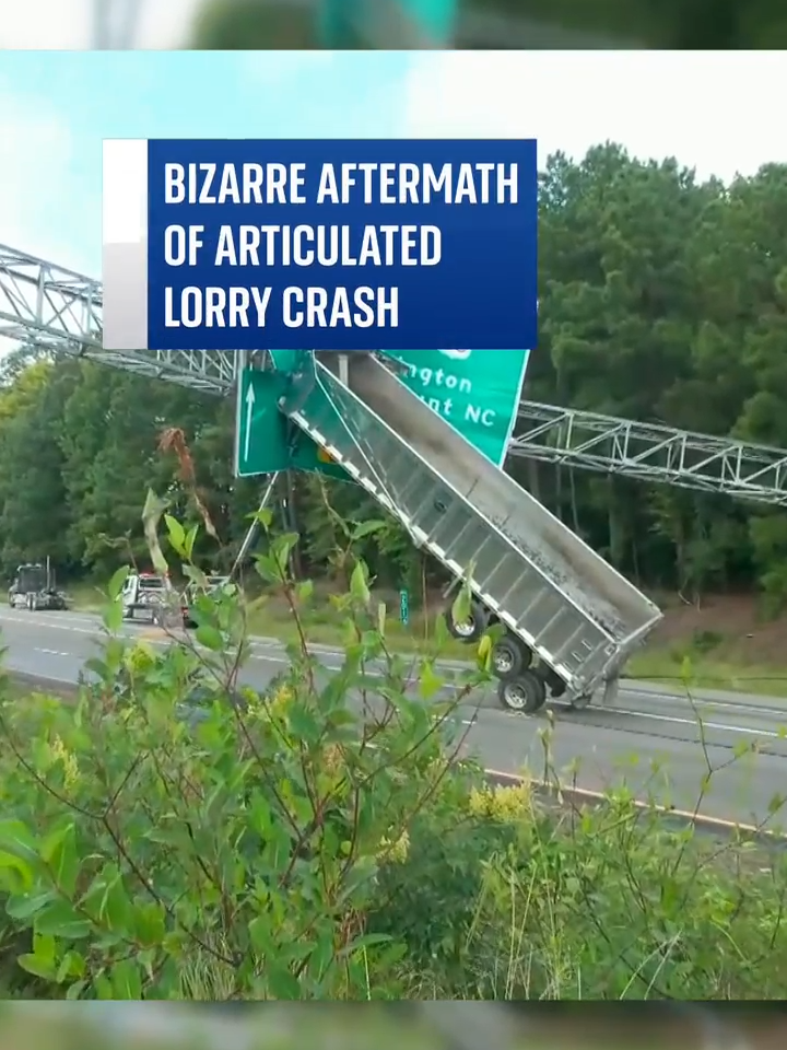 Bizarre aftermath of #lorry #crash in which no one was injured, but unusual damage caused in #Virginia