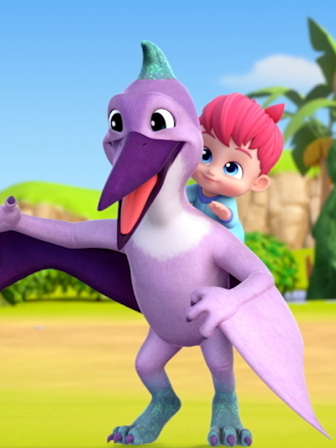 Swoosh!💨 Fly FASTER Pteranodon! #dinosaur #dino #bird #pteranodon #Bebefinn #nurseryrhymes #kidssong #toddleractivities #song #tiktokkids #baby #bebes #animation