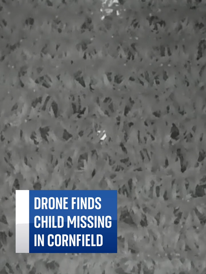 A three-year-old boy was found in a cornfield of more than 100 acres after wandering off from his parents farm in #Wisconsin. A #police drone found the missing boy and alerted officers, who returned the child to his parents. #skynews