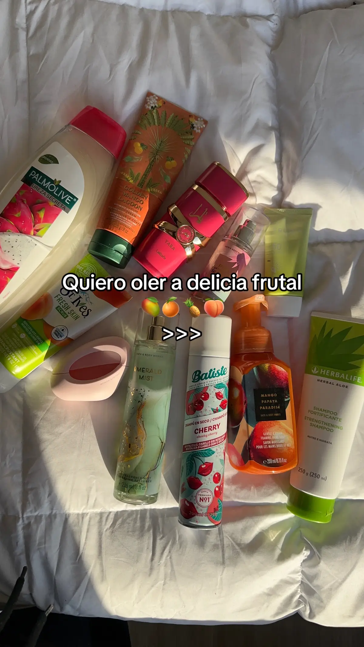 Productos de cuidado corporal para armar tu rutina y oler a frutas tropicales, jugosas y dulces 🍑🥭🍍 #cuidadocorporal #olerricotodoeldia #rutinadeducha #bodycare 