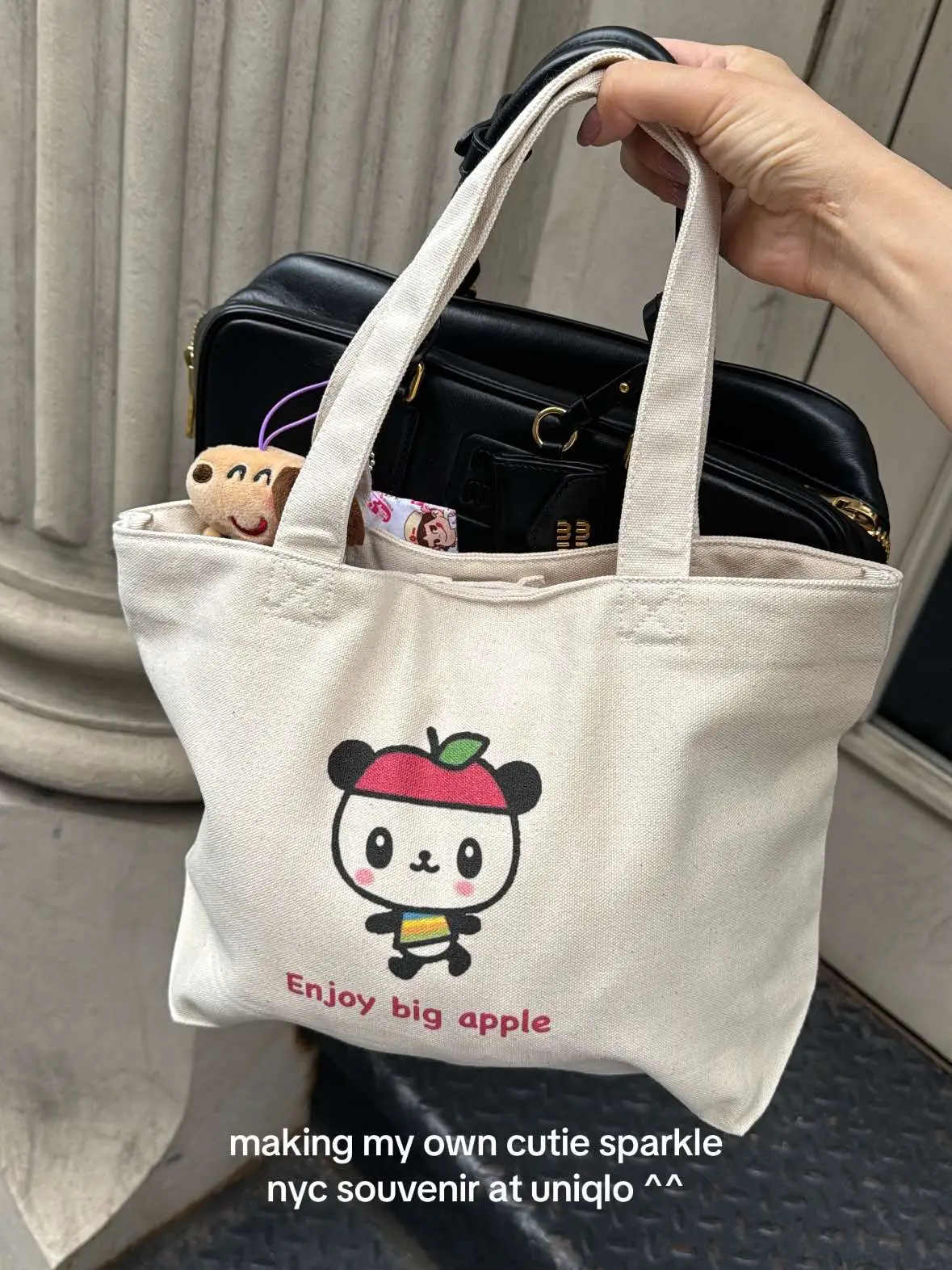 my usual browse in canal st chinatown was disappointingly empty handed. the stores with deadstock stationary and bootleg items were seemingly gone...i had to take matters into my own hands! cutie sparkle comes from within~ 💗 #sanrio #pandapple #souvenir #nyc