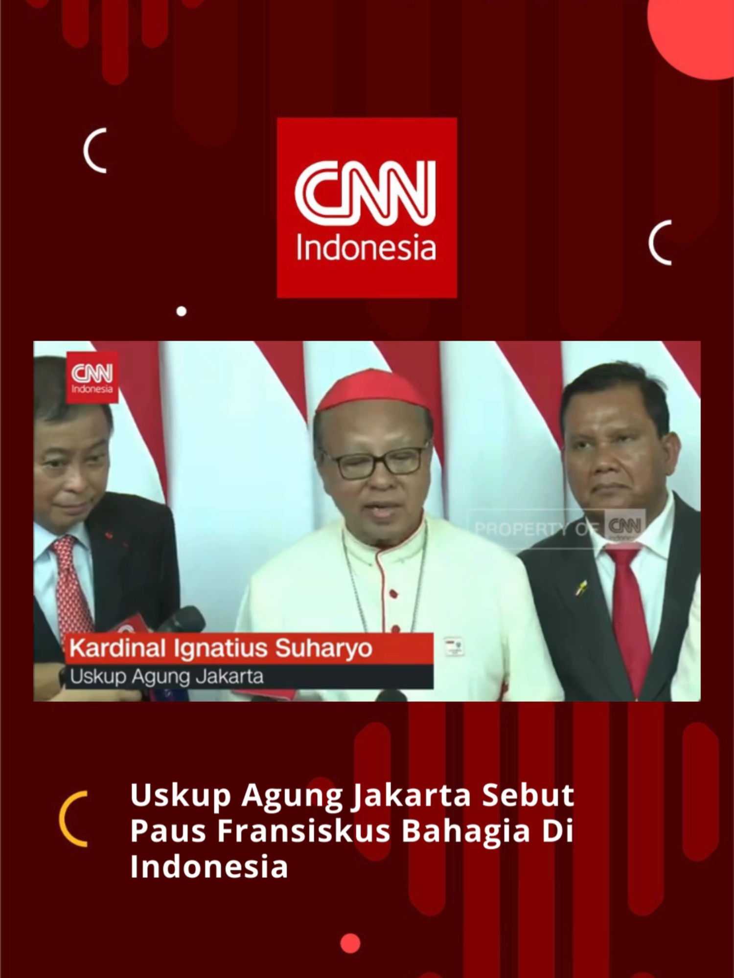 Paus Fransiskus, Jumat pagi meninggalkan Jakarta menuju Port Moresby, Papua Nugini melaui bandara Soekarno-Hatta.  Selama 3 hari lawatannya, Uskup Agung Jakarta Kardinal Ignatius Suharyo mengatakan Paus Fransiskus sangat bahagia berada di Jakarta. Menurutnya, Bapa Suci sangat terkesan dengan keramah-tamaan masyarakat Indonesia. #PausFransiskus