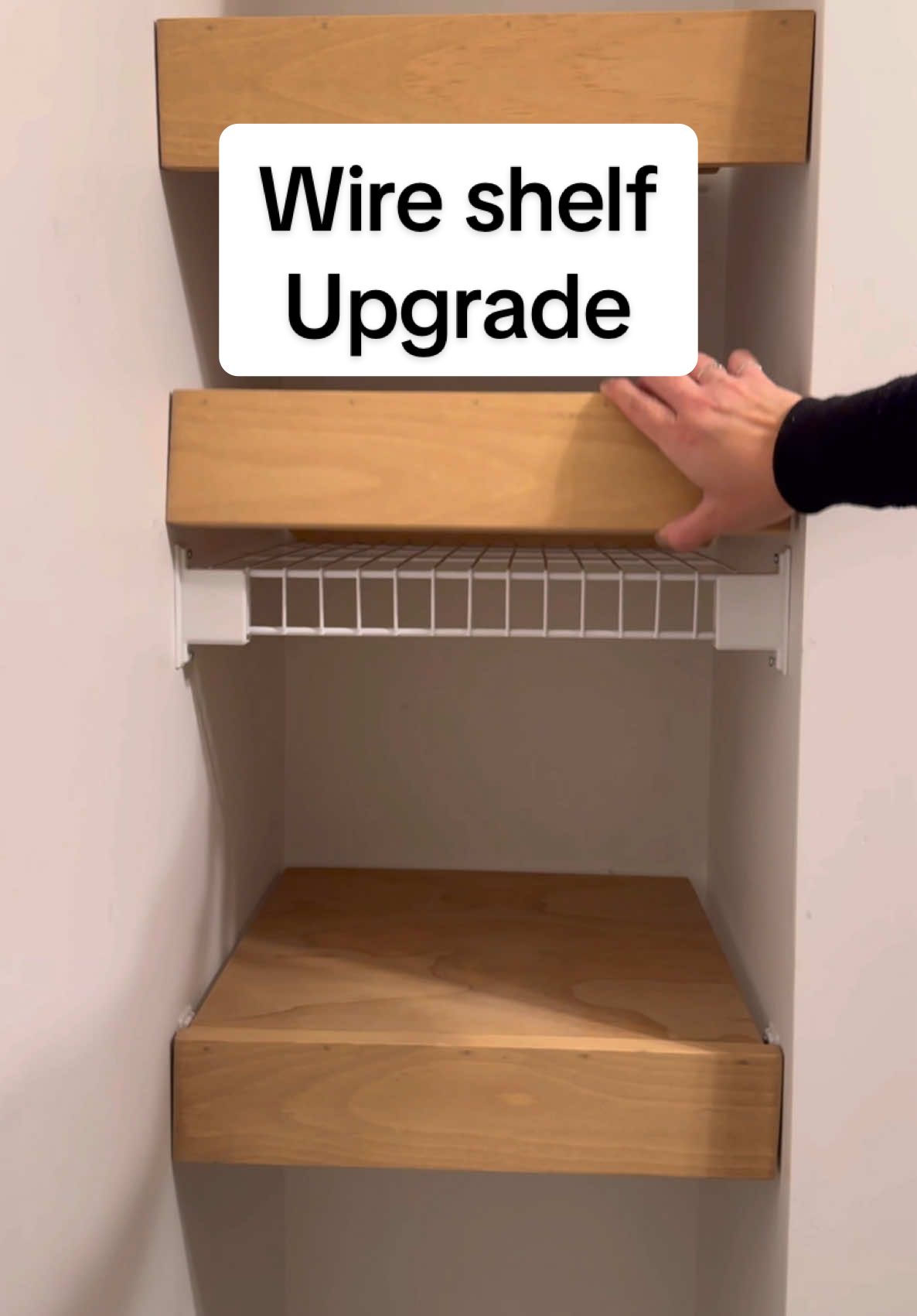 Supply List 👇 -½ in or ¾ in plywood. Depending on the size of the closet you may need a full 4x8 sheet. I was able to get away with only using a half. -1x3 or 1x4 finished pine (I used 1x4 on this project to give the shelves a chunkier look) -220 grit sandpaper -Wood glue & Brad nails -Stain and poly Save this video so you can give it a try. #closetmakeover #diyproject #diyhome 