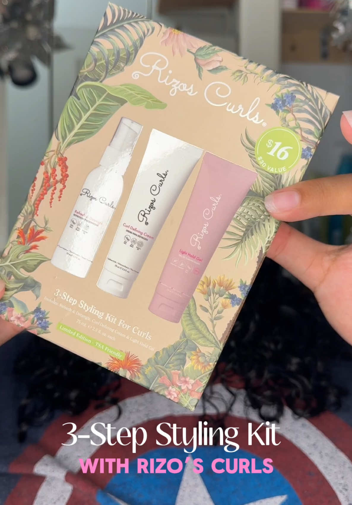 this 3-step styling kit is literslly perfect to try Rizo’s Curls products before buying full size products! ive only tried their refresh spray but after this, im definitely buying their curl cream! #gifted #RizosCurlsAmbassador #rizoscurls #curlyhair #curlyhairroutine #curlyhairtutorial @Rizos Curls 